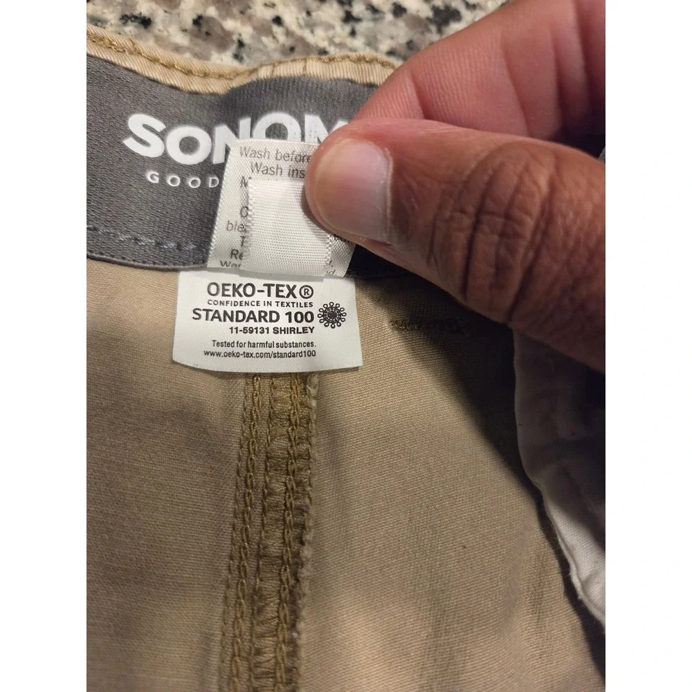 Sonoma Cargo Shorts Mens 40 Khaki Tan Flexwear Stretch Cotton Utility Pocket